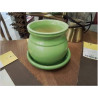 CACHE POT VERT + COUPELLE VERTE