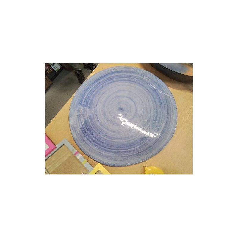 PLAT A TARTE CERAMIQUE BLEU DIAM 43CM