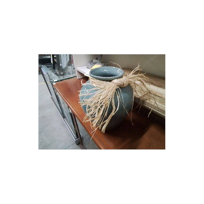 VASE CÉRAMIQUE CRAQUELÉE BLEUE 
