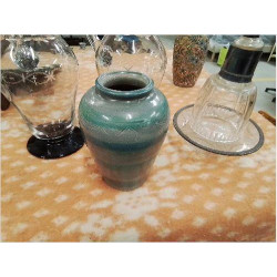 VASE COLORÉ BLEU VERT GRIS...