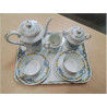 TETE A TETE PORCELAINE LIMOGES DECOR ART DECOBLEU JAUNE