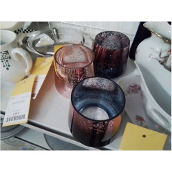 LOT DE 3 PHOTOPHORES VERRE...