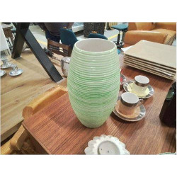 VASE VERT STRIÉ 