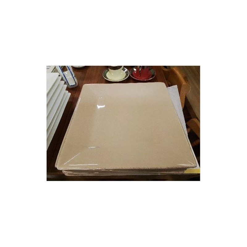 LOT DE 6 ASSIETTES CARRÉES MARRON CLAIR COTÉ TABLE 
