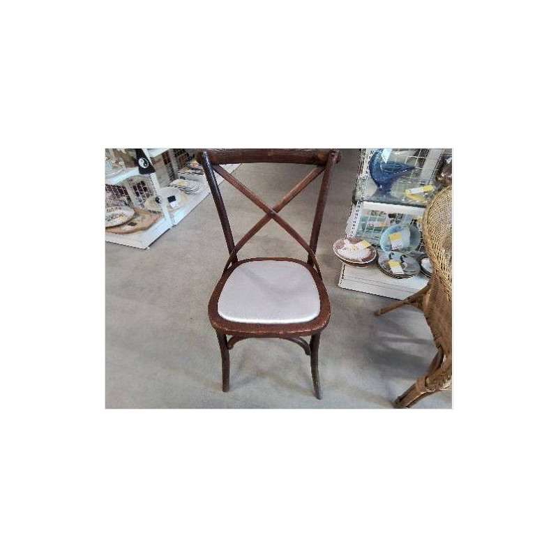 CHAISE BOIS ASSISE GRISE