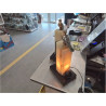 LAMPE ART DECO MARBRE ALBATRE BRONZE ARGENTE