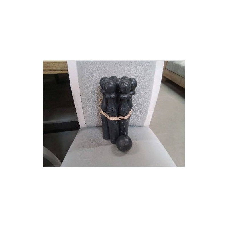JEU DE QUILLES ANC PM GRISES +BOULE EN ACCESSOIRE