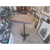 GUERIDON MANGE DEBOUT CHENE MASSIF METAL 70 X 70