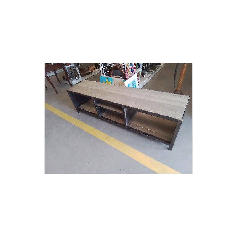 MEUBLE TV CHENE MASSIF METAL 180 X 45 X 52 H
