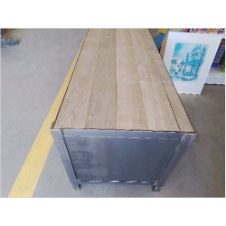 MEUBLE TV CHENE MASSIF METAL 180 X 45 X 52 H