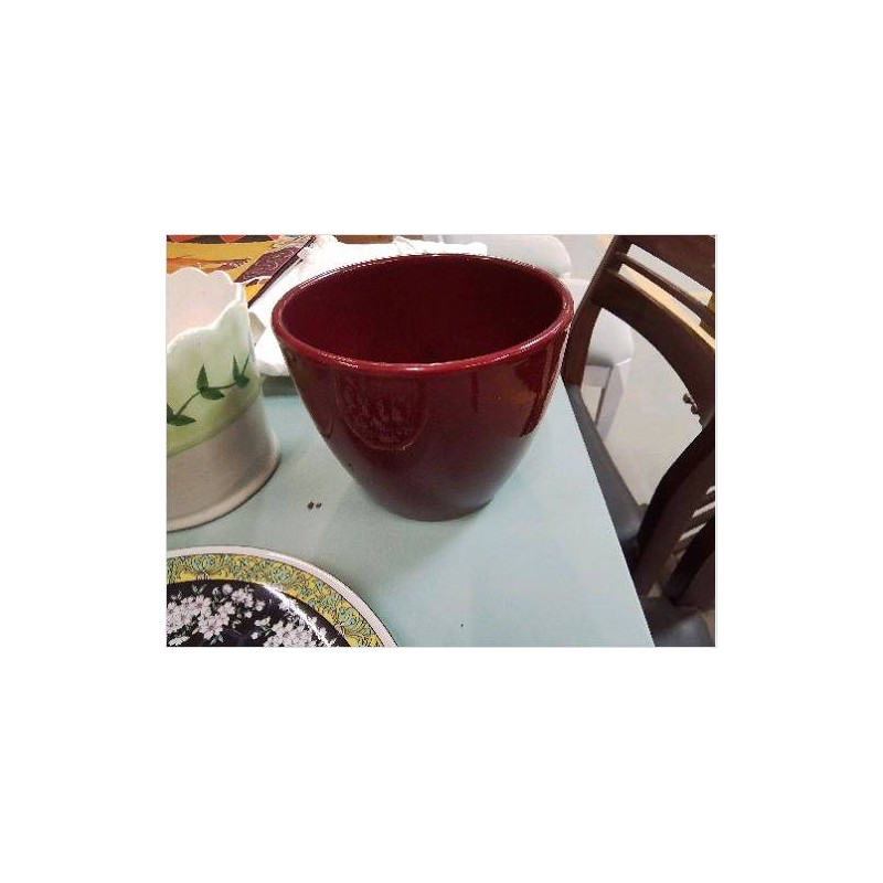 CACHE POT CERAMIQUE ROUGE PM