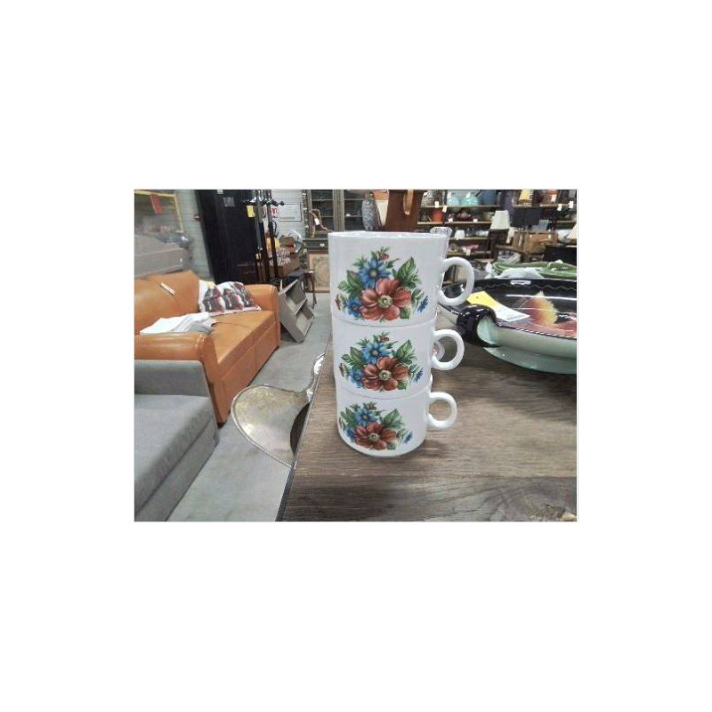ENS 3 TASSES VINTAGE EMPILABLES