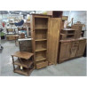 MEUBLE COLONNE ETAGERE PIN CIRE PORTE/TIROIR