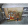 TOILE NATURE MORTE 70 X 70 BOUQUET STYLISÉ 