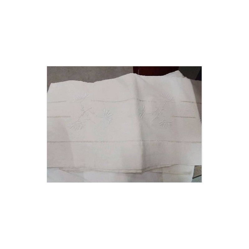 DRAP ANCIEN 2 PERSONNES AJOURE BRODE