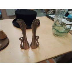 PAIRE VASES ART DECO CYGNE