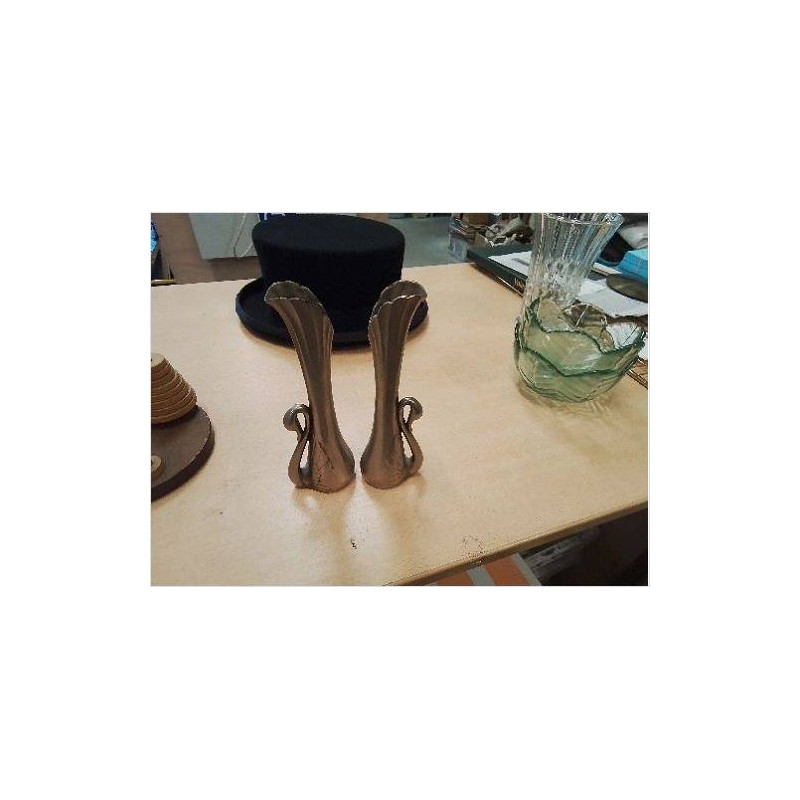 PAIRE VASES ART DECO CYGNE