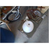 LAMPE GLOBE BLANC PIED BOIS HANDMADE