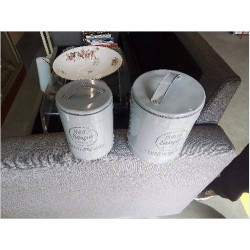 LOT 2 POTS METALS SUGAR GRIS