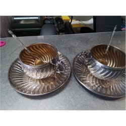 TASSE ARGENT CUILLERE SOUS TASSE MINERVE