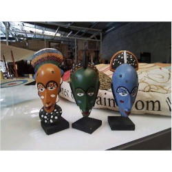 MASQUE AFRICAIN BOIS COULEUR 