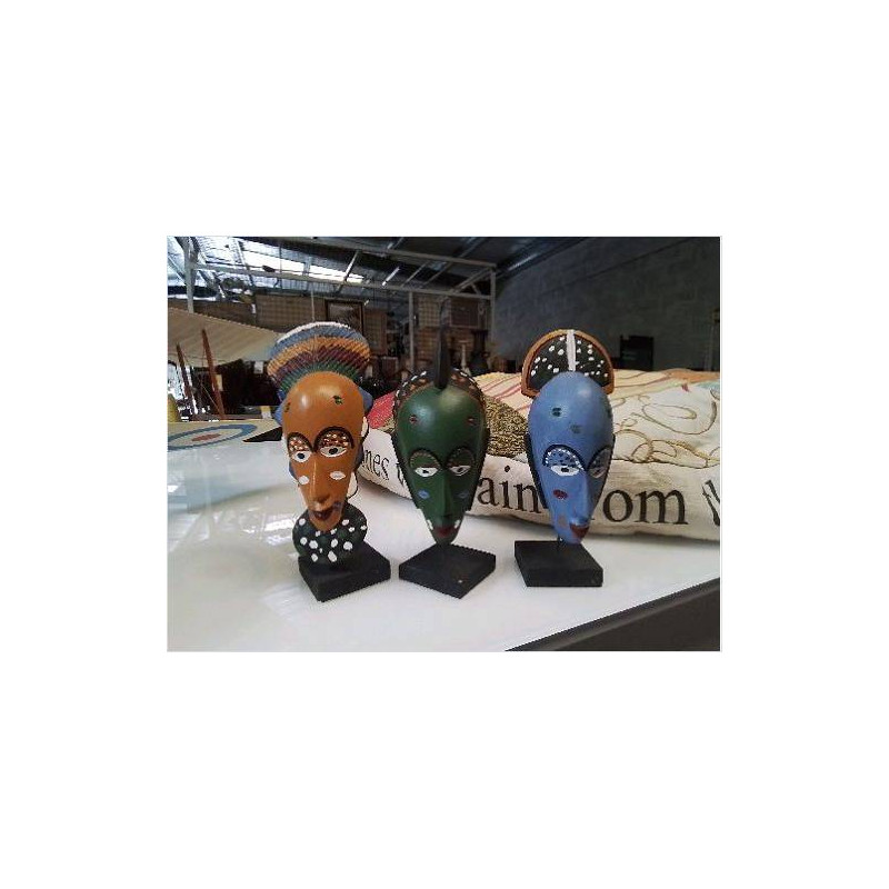 MASQUE AFRICAIN BOIS COULEUR 
