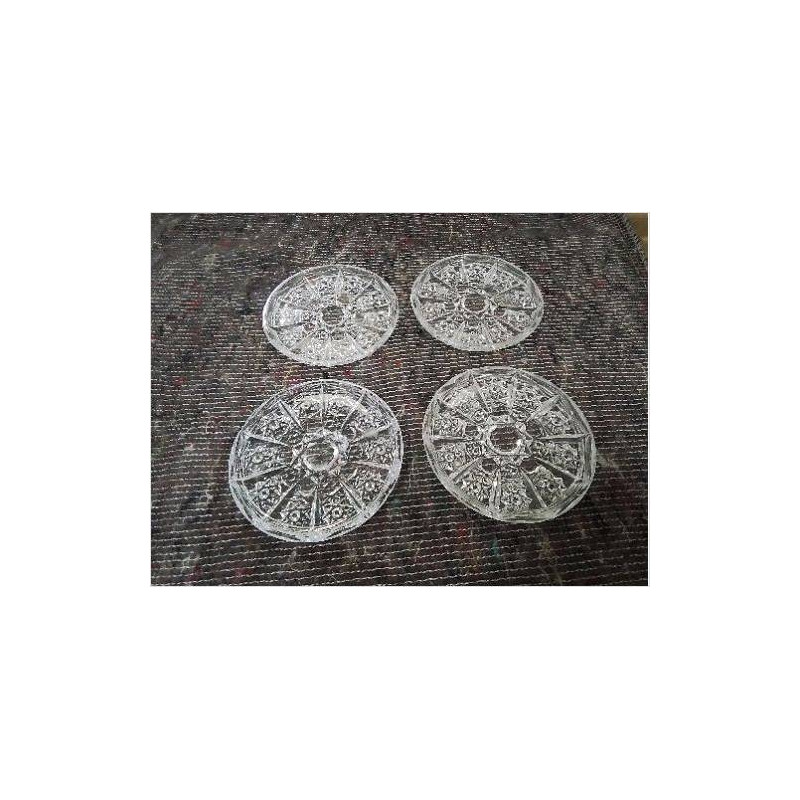 LOT DE 4 DESSOUS DE BOUTEILLE VERRE 