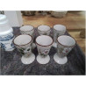 LOT DE 6 MAZAGRANS CERAMIQUE DECO FLEUR 