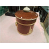 POT MARRON DECO BEIGE AVEC COUVERCLE SARREGUEMINES 