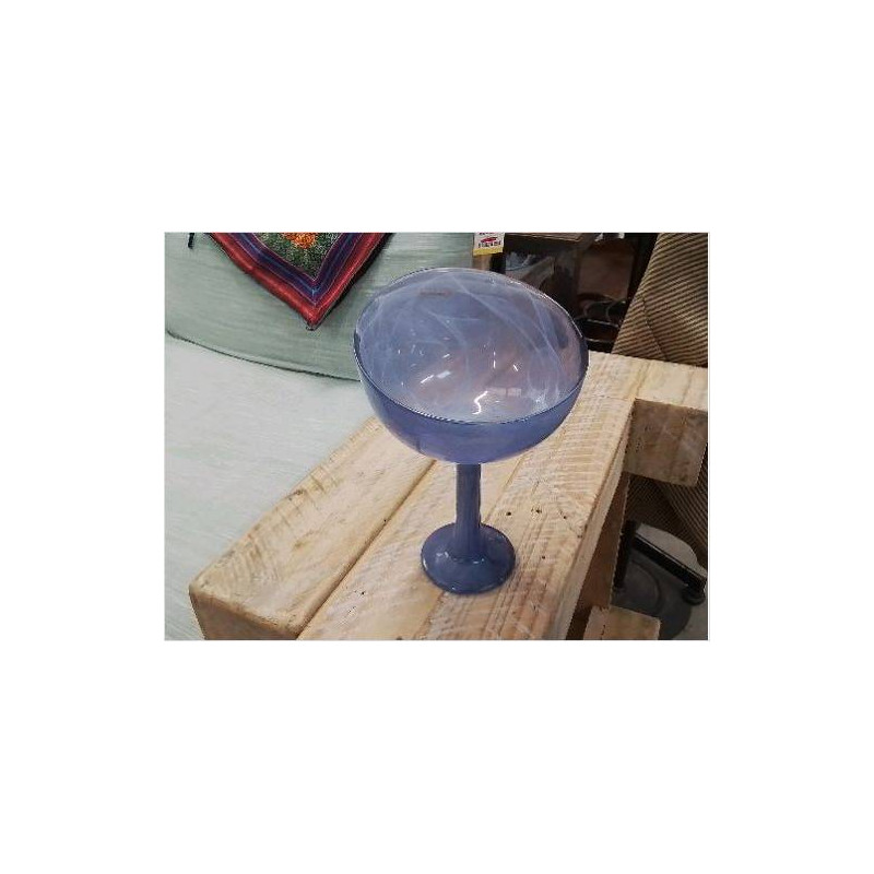 COUPE SUR PIED VERRE MAUVE BLANC 