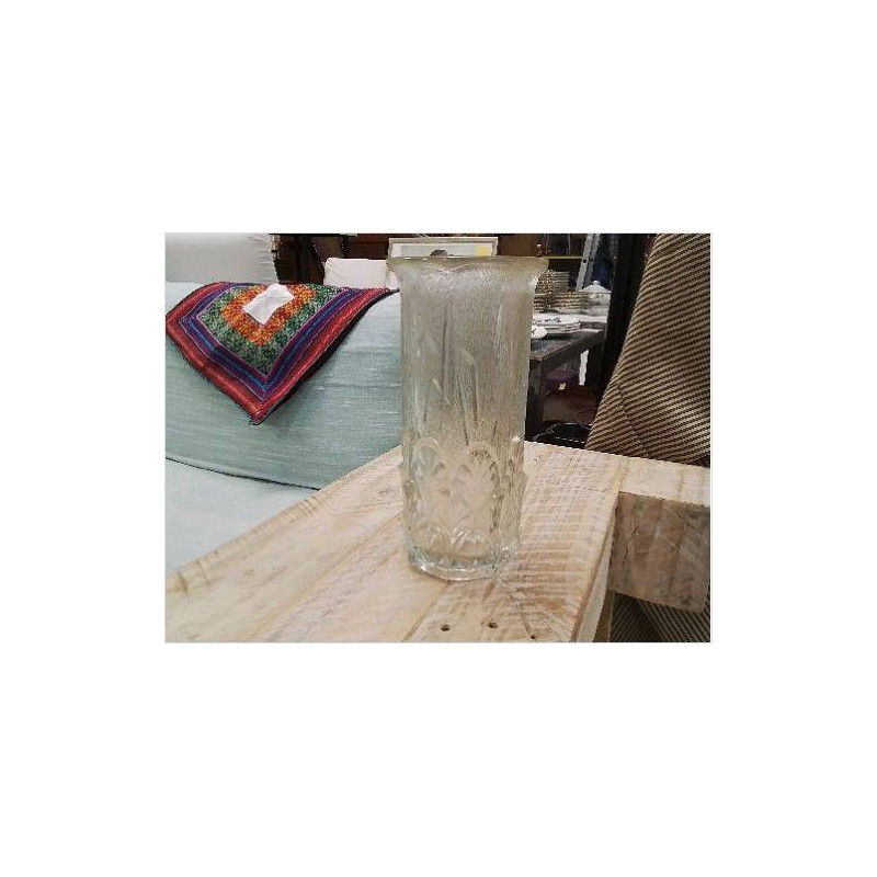 VASE VERRE DECOR PLANTES RELIEF