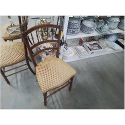 CHAISE ANC BARREAUX TISSU...