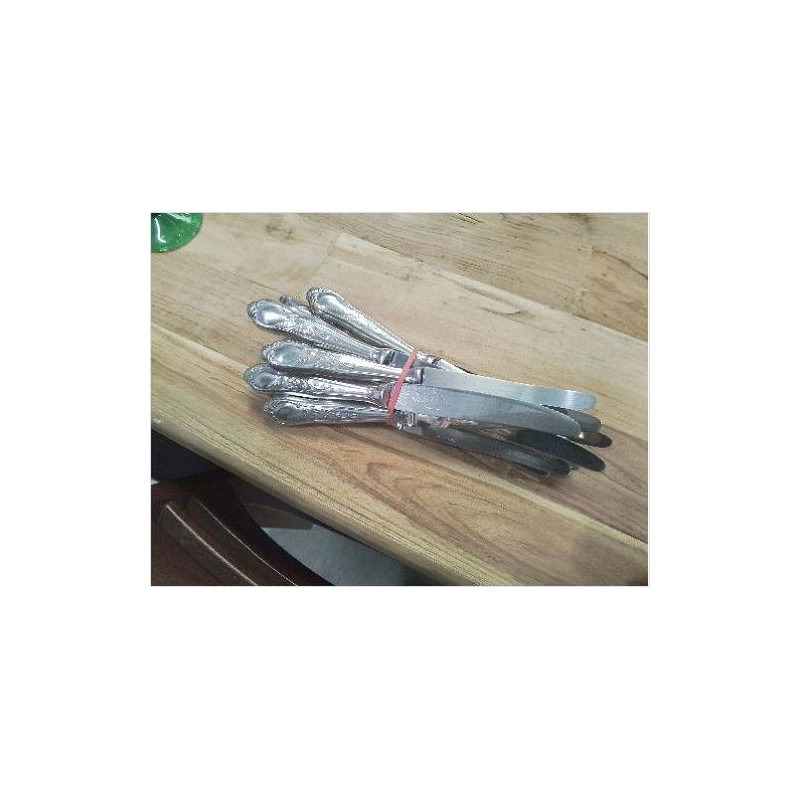 LOT COUTEAUX INOX MANCHE FLEURI