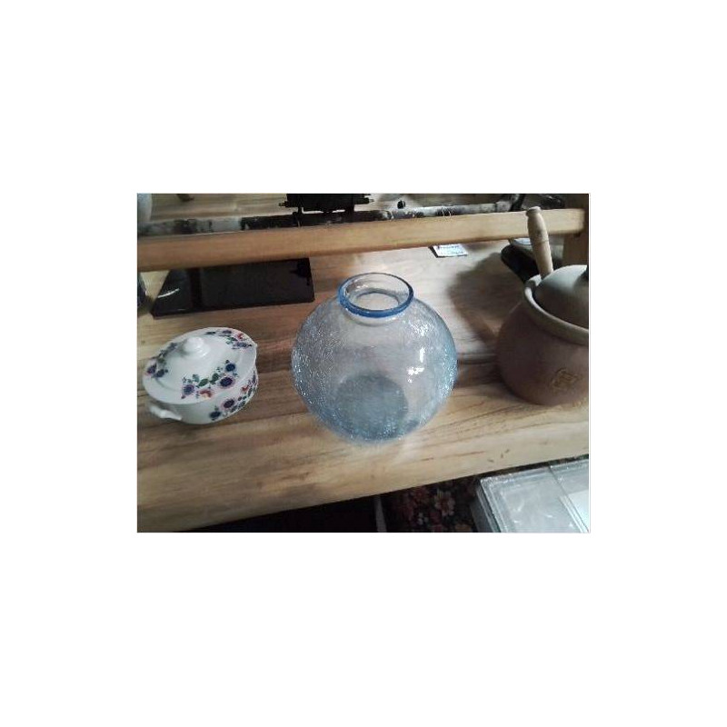 VASE BLEU CRAQUELÉ 