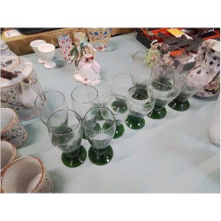 ENS DE VERRES CRISTAL PIED...