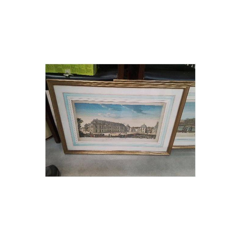 GRAVURE COLORÉE MAISON ROYALE ANET