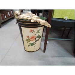 CORBEILLE METAL FLEURS ANC GM
