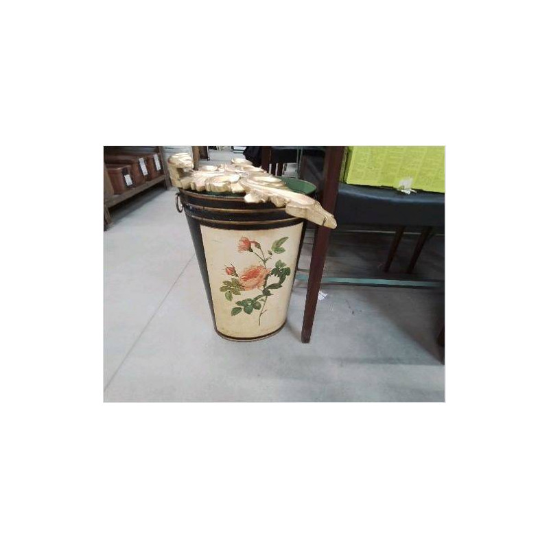 CORBEILLE METAL FLEURS ANC GM