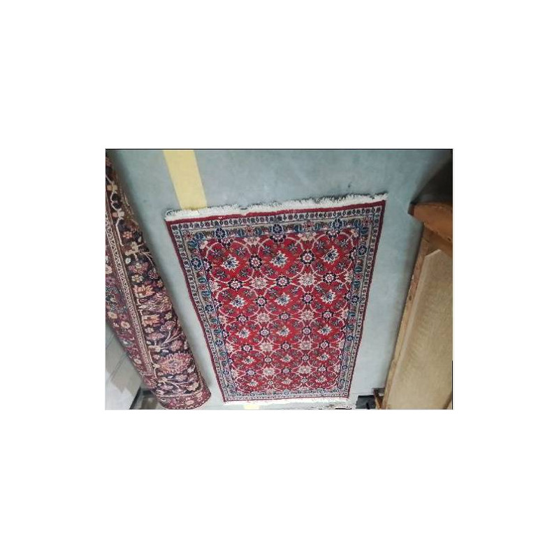 TAPIS FLEURI ROUGE BLEU 94 X119