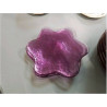 LOT 4 ASSIETTES VERRE MAUVE FORME FLEUR