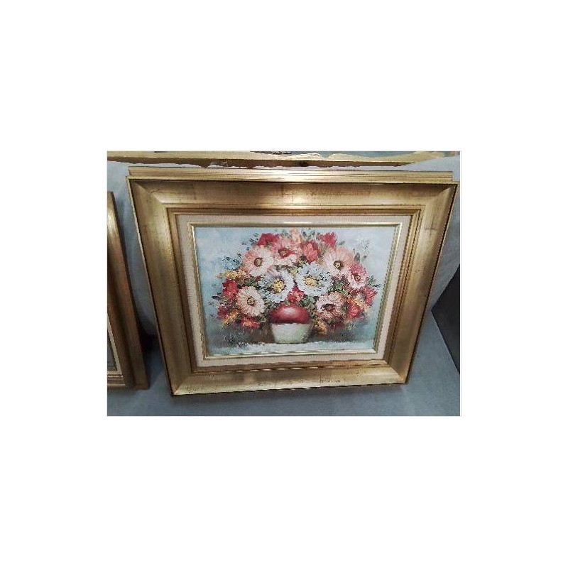 TABLEAU NATURE MORTE BOUQUET TOUR DORÉ 