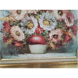 TABLEAU NATURE MORTE BOUQUET TOUR DORÉ 