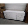 BUFFET BAS MODERNE 3 PORTES BLANC GRIS+LED