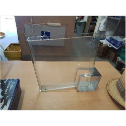 VASE RECT VERRE SUPPORT MÉTAL 