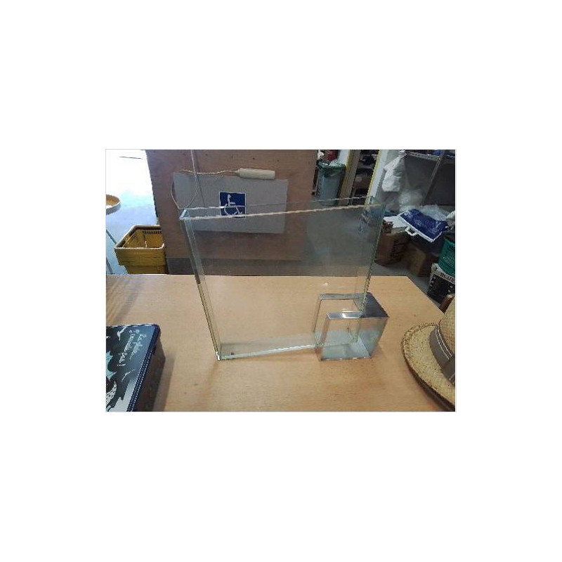 VASE RECT VERRE SUPPORT MÉTAL 