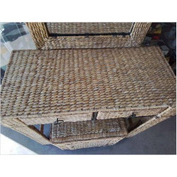 COIFFEUSE POUF COFFRE BANANIER TRESSÉ 