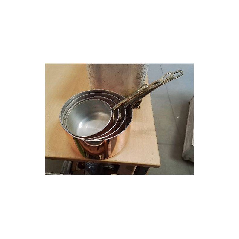 LOT 4 CASSEROLES CUIVRE ETAME