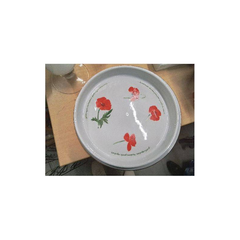 PLAT ROND PORCELAINE DECOR COQUELICOTS
