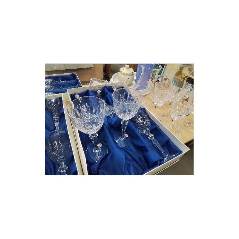 LOT 6 VERRES A EAU CRISTAL DE LORRAINE BOITE ETAGERE