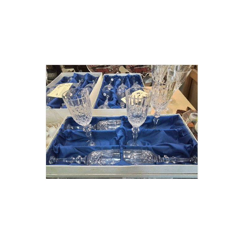LOT 6 FLUTES CRISTAL DE LORRAINE BOITE ETAGERE